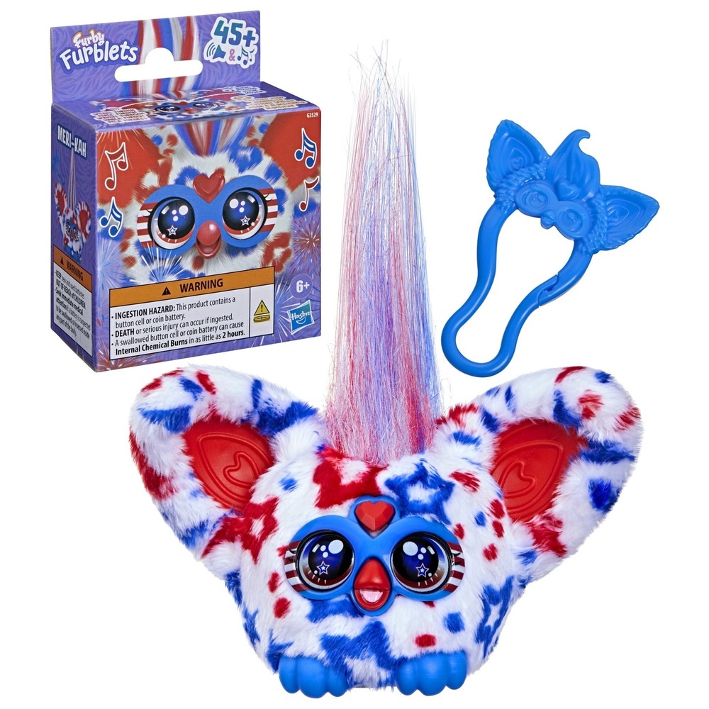 Furby Furblets Patriotic Stars & Stripes Interactive Plush Figure NWT